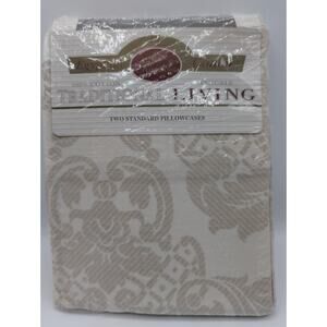 Egyptian Cotton 220 Thread Standard Pillow Cases - Set of Two - New in Package